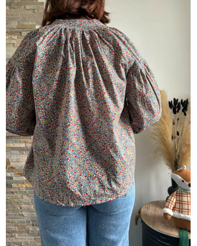 VIOLETTE | Blouse liberty bleu marine