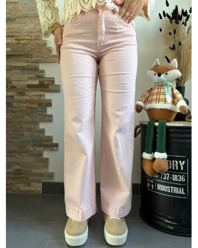 MARCO | Jean wide leg rose avec élasthanne