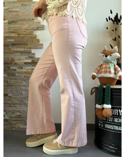 MARCO | Jean wide leg rose avec élasthanne