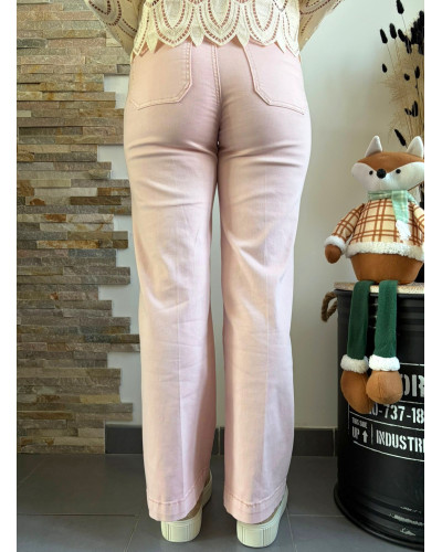 MARCO | Jean wide leg rose avec élasthanne
