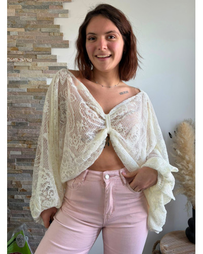 HELOISE | Blouse dentelle noeud