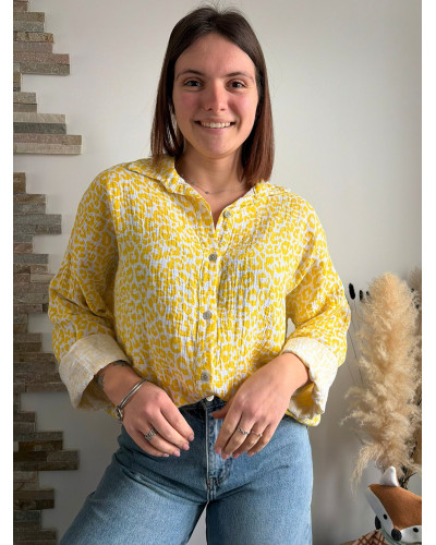 BERNADETTE |  Chemise léopard gaze de coton
