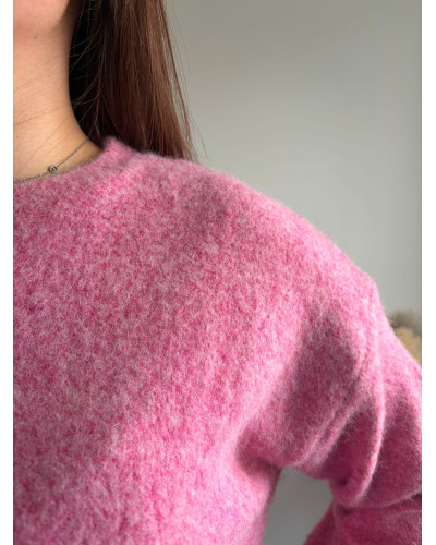 PAUL | Pull rose dentelle dans le bas