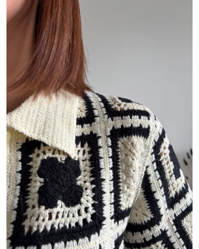 NINO | Tee-shirt macramé noir et blanc