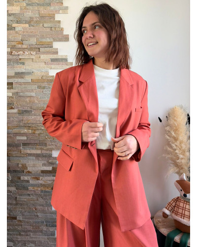 HELENE | Veste costume terracotta
