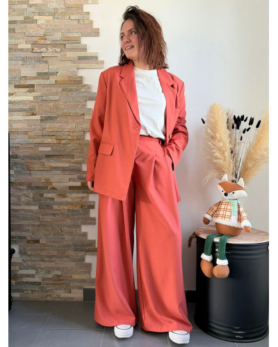 HELENE | Veste costume terracotta