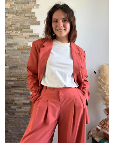 HELENE | Veste costume terracotta