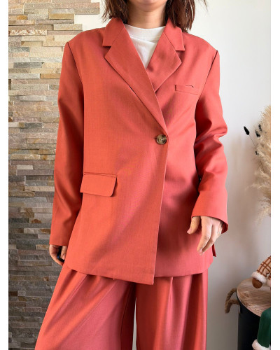 HELENE | Veste costume terracotta
