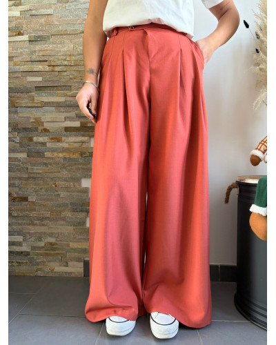 IRVING | Pantalon fluide large terracotta