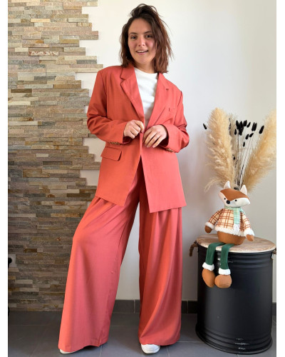 IRVING | Pantalon fluide large terracotta