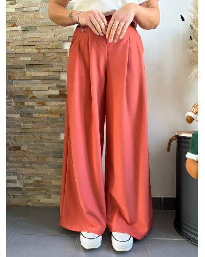 IRVING | Pantalon fluide large terracotta