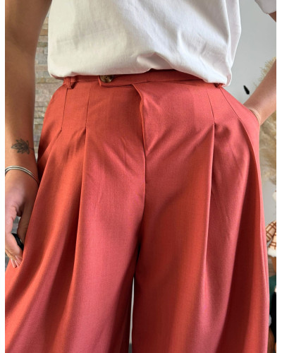 IRVING | Pantalon fluide large terracotta