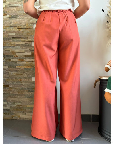 IRVING | Pantalon fluide large terracotta