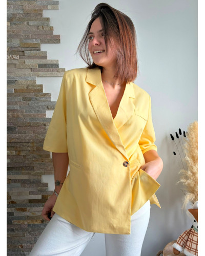 LEA | Veste blazer manche courte jaune