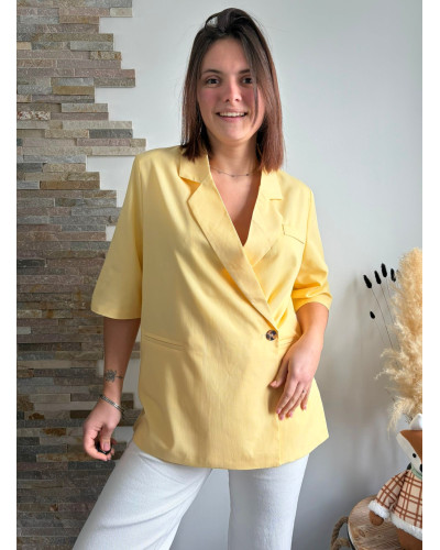LEA | Veste blazer manche courte jaune