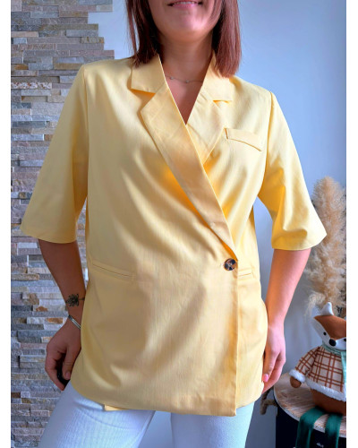 LEA | Veste blazer manche courte jaune