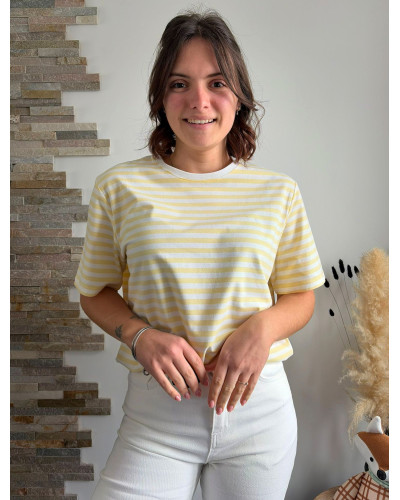 JULES | Tee-shirt rayé jaune et blanc