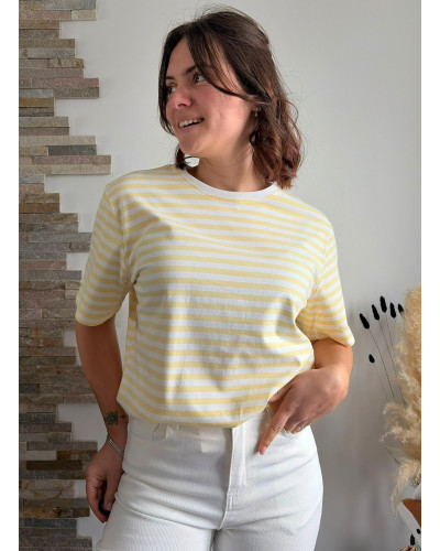 JULES | Tee-shirt rayé jaune et blanc