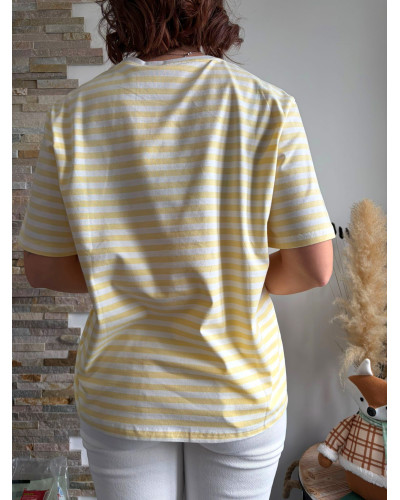 JULES | Tee-shirt rayé jaune et blanc