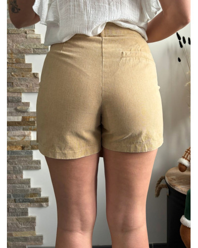 STEPHANIE | Jupe short en jean beige