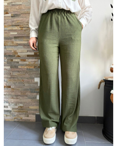 QUENTIN | Pantalon fluide kaki large
