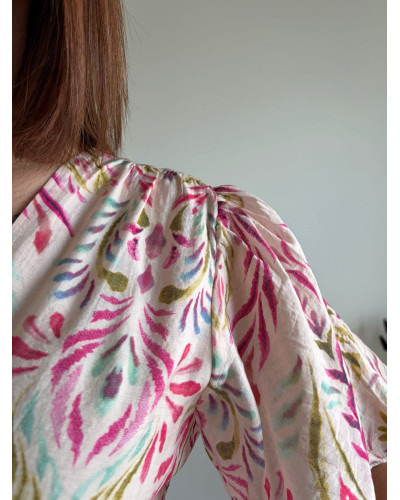 CHARLINE | Robe rose poudré resserrée en dessous de la poitrine