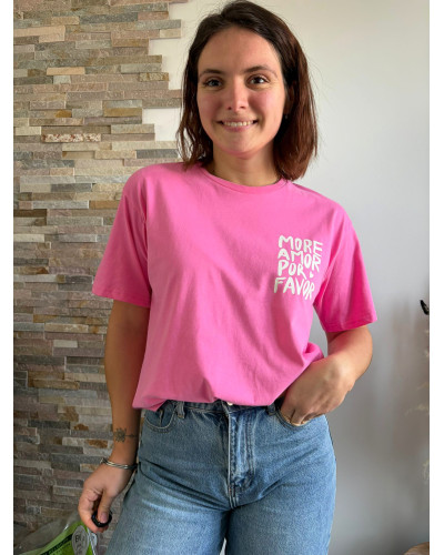 OLIVIER | Tee-shirt coton rose fuchsia