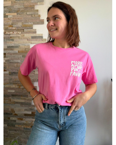 OLIVIER | Tee-shirt coton rose fuchsia