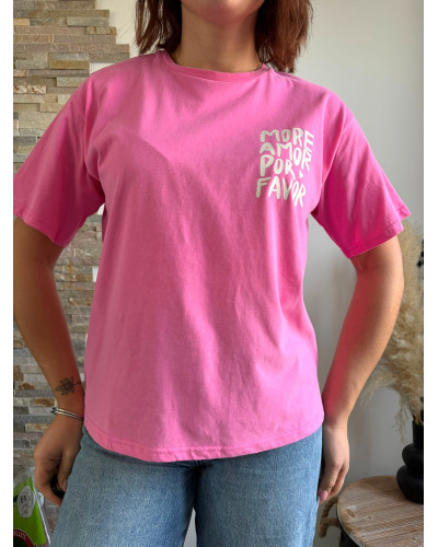 OLIVIER | Tee-shirt coton rose fuchsia