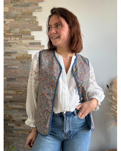 PAOLA | Veste sans manche liberty