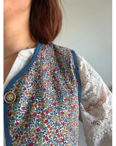 PAOLA | Veste sans manche liberty