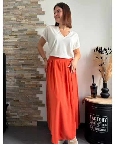 ANAIS | Jupe longue terracotta
