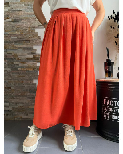 ANAIS | Jupe longue terracotta