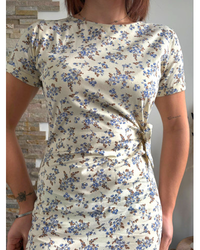ARIETTE  | Robe mi-longue coton imprimé fleuri
