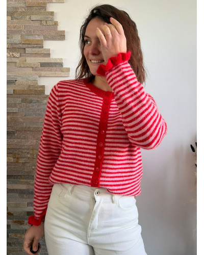 DAN | Gilet rayé rouge