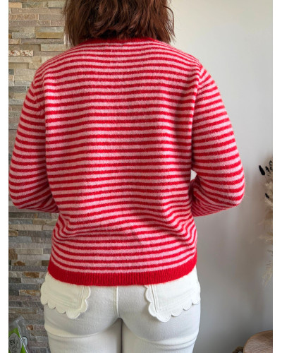 DAN | Gilet rayé rouge