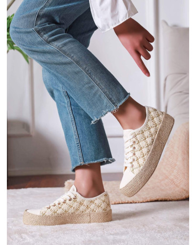 MARIA | Basket crochet macramé semelle tressée corde