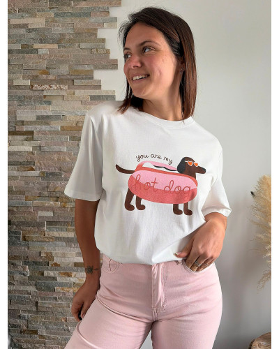 CONSTANT | Tee-shirt blanc teckel