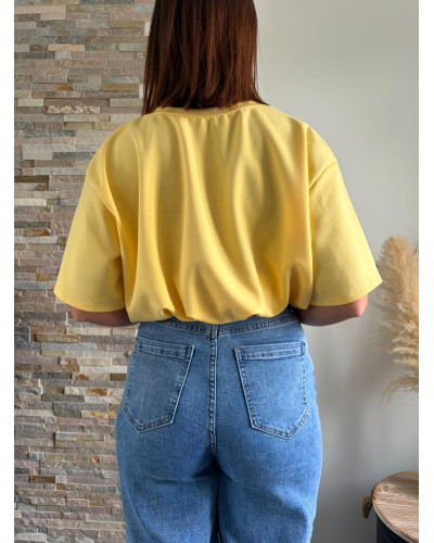 ESTEBAN | Tee-shirt jaune court ICONIC