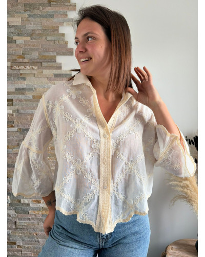 HAVANA | Chemise blanche coeur ouvert dans le dos