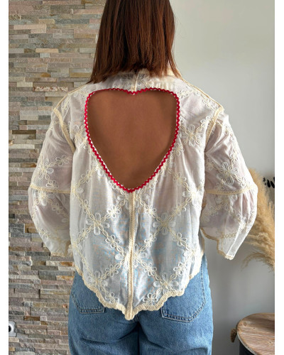 HAVANA | Chemise blanche coeur ouvert dans le dos