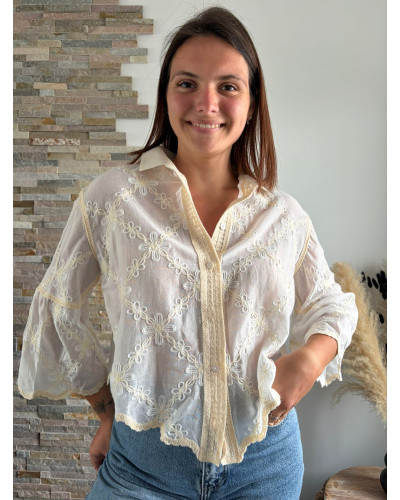 HAVANA | Chemise blanche coeur ouvert dans le dos