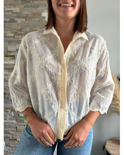 HAVANA | Chemise blanche coeur ouvert dans le dos
