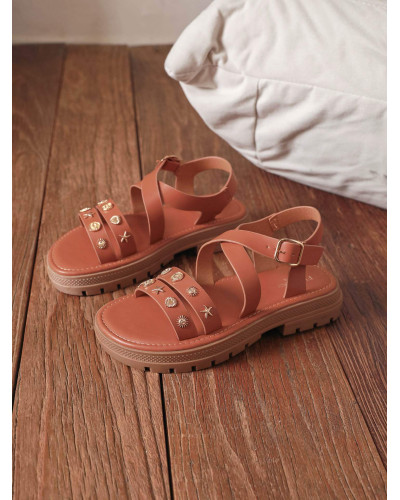 LILIA | Sandales style gladiateur camel