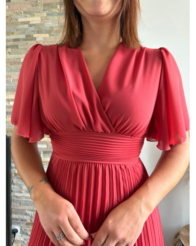 VICTOIRE | Robe longue plissée terracotta cérémonie