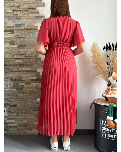 VICTOIRE | Robe longue plissée terracotta cérémonie